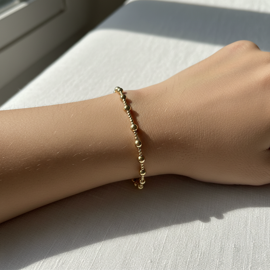 Beaded Bracelet — White Linen