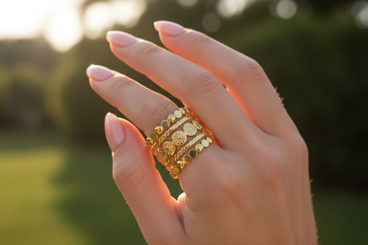 Coin Disc Ring — Botanical