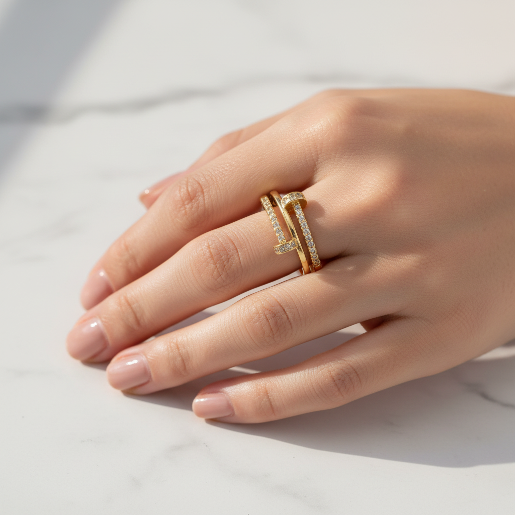 Double Band Ring — Marble Wrist