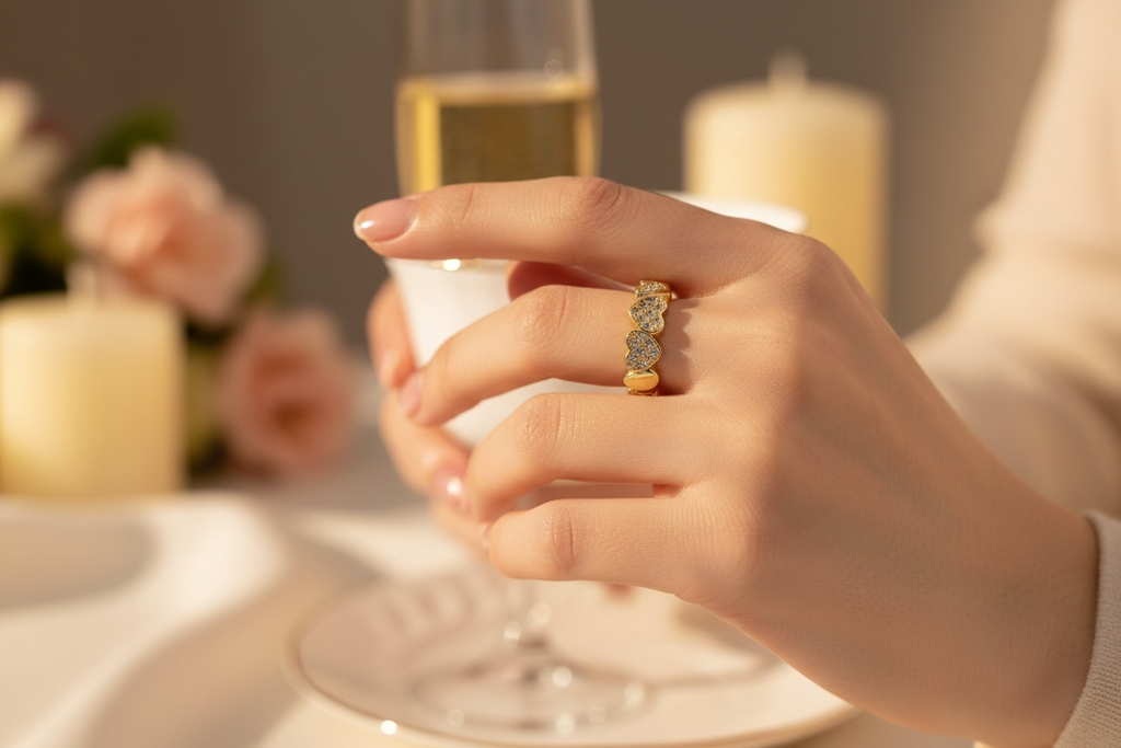 Gold Heart Ring — Lifestyle