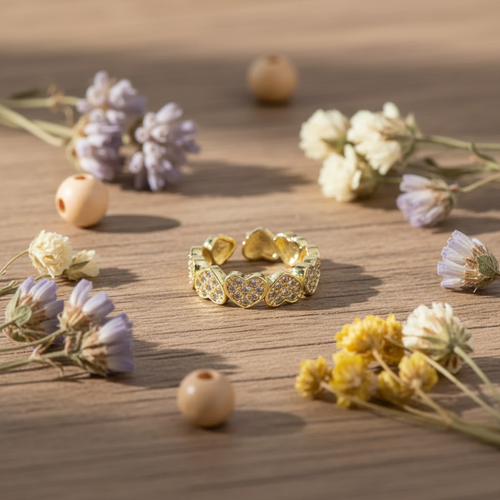 Gold Heart Ring — Natural