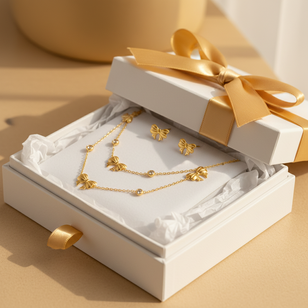 Gold Ribbon Gift Box
