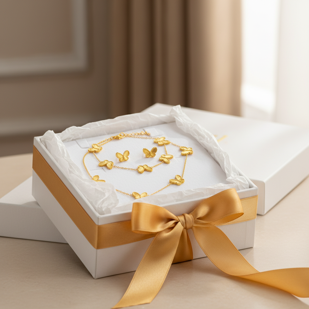 Gold Ribbon Gift Box
