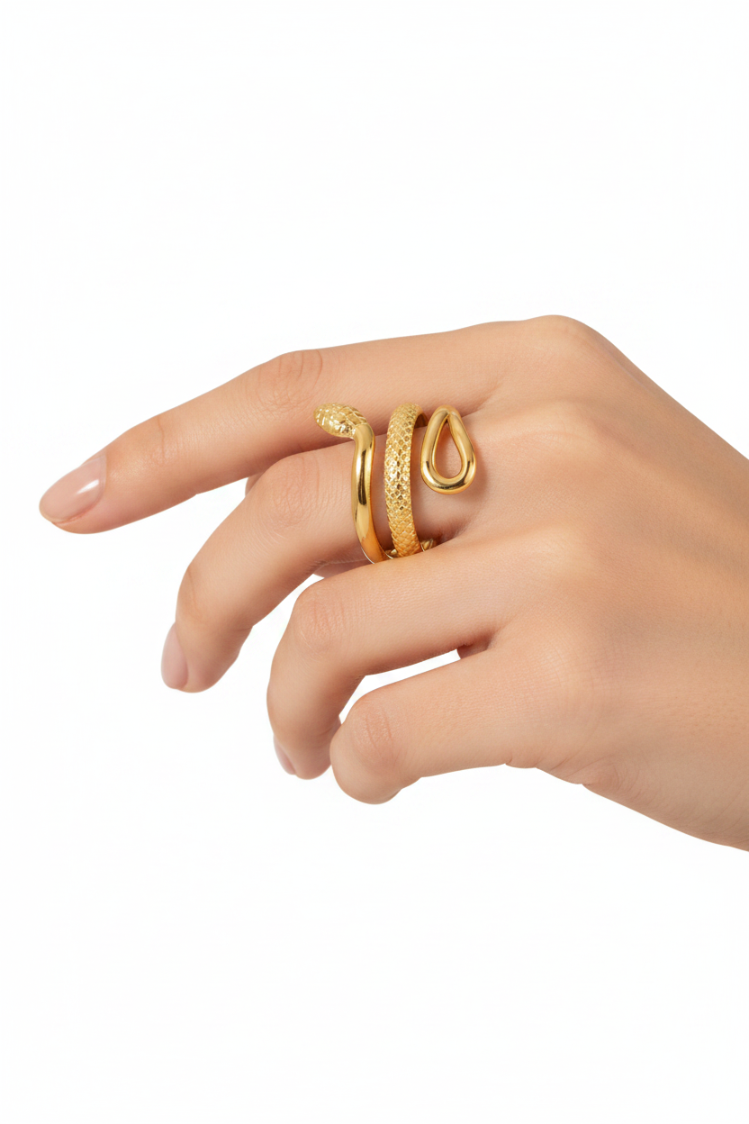 Gold Snake Ring Portrait