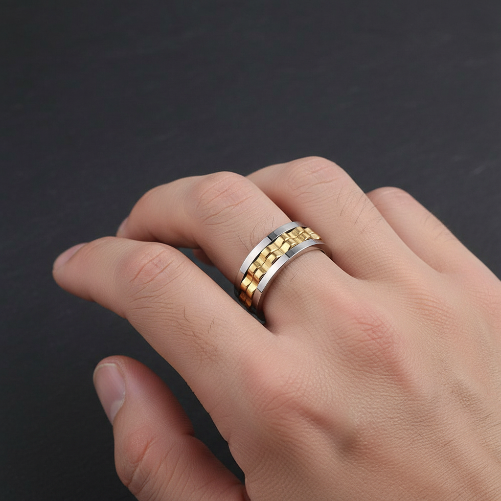 Gold Spinner Ring — Slate