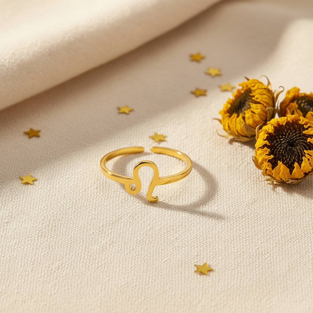 Leo Ring — Linen Flat Lay