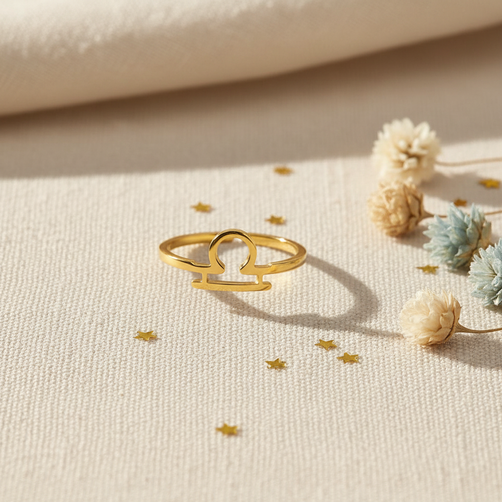 Libra Ring — Linen Flat Lay