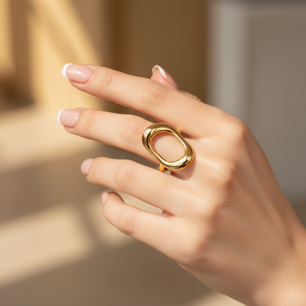 Irregular Hollow Open Ring