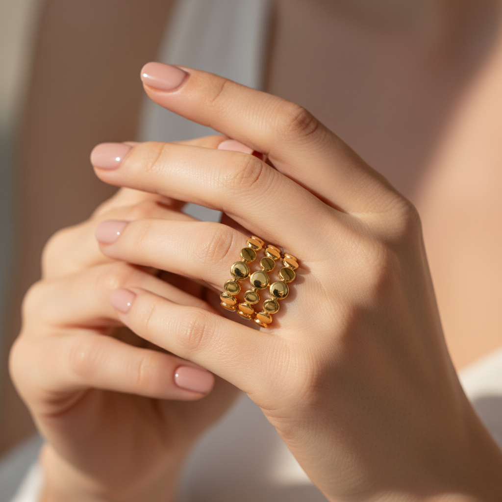 Three-layer Disc Open Ring