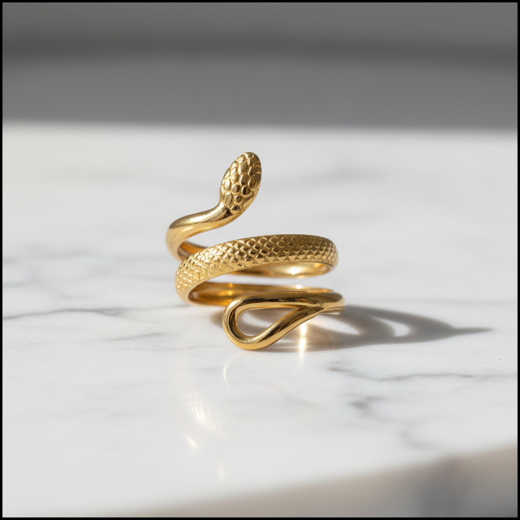 Gold Snake Open Ring
