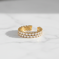 Double Row Inlaid Zircon Open Ring
