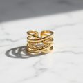 Five-layer Cross Open Ring