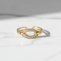 Oval Decor Zircon Open Ring