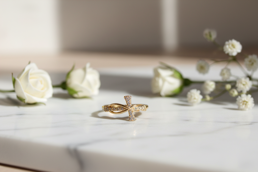 Marble & White Flowers