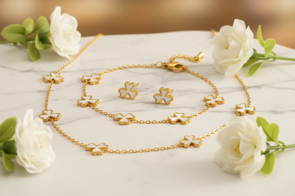 Marble & White Flowers