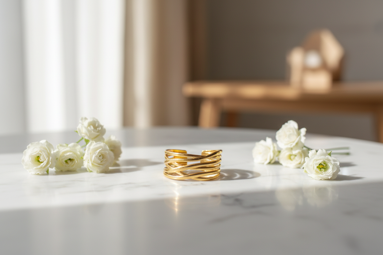 Marble & White Flowers