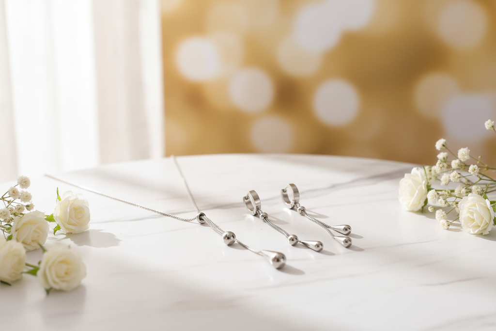 Marble & White Flowers