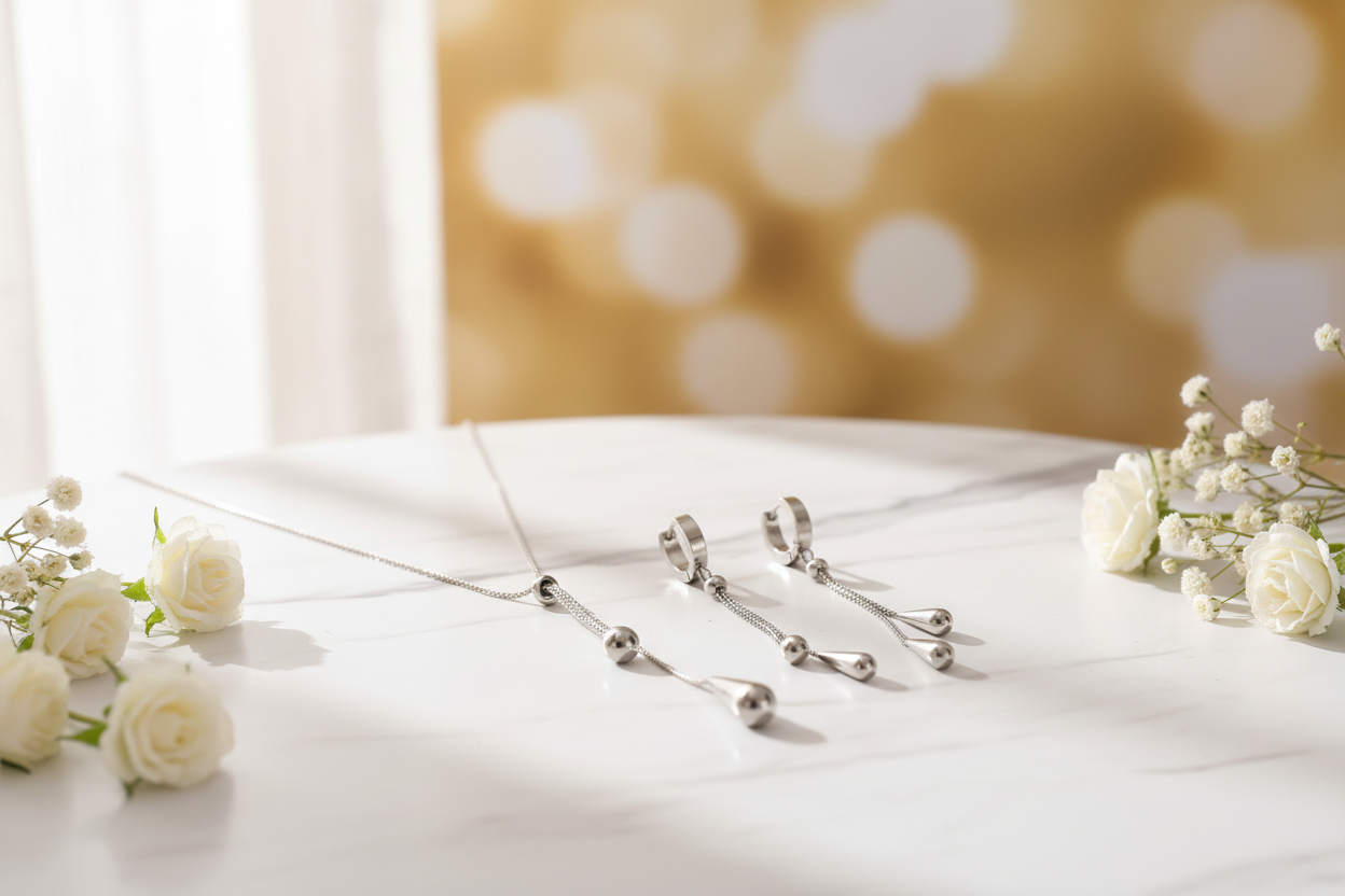 Marble & White Flowers