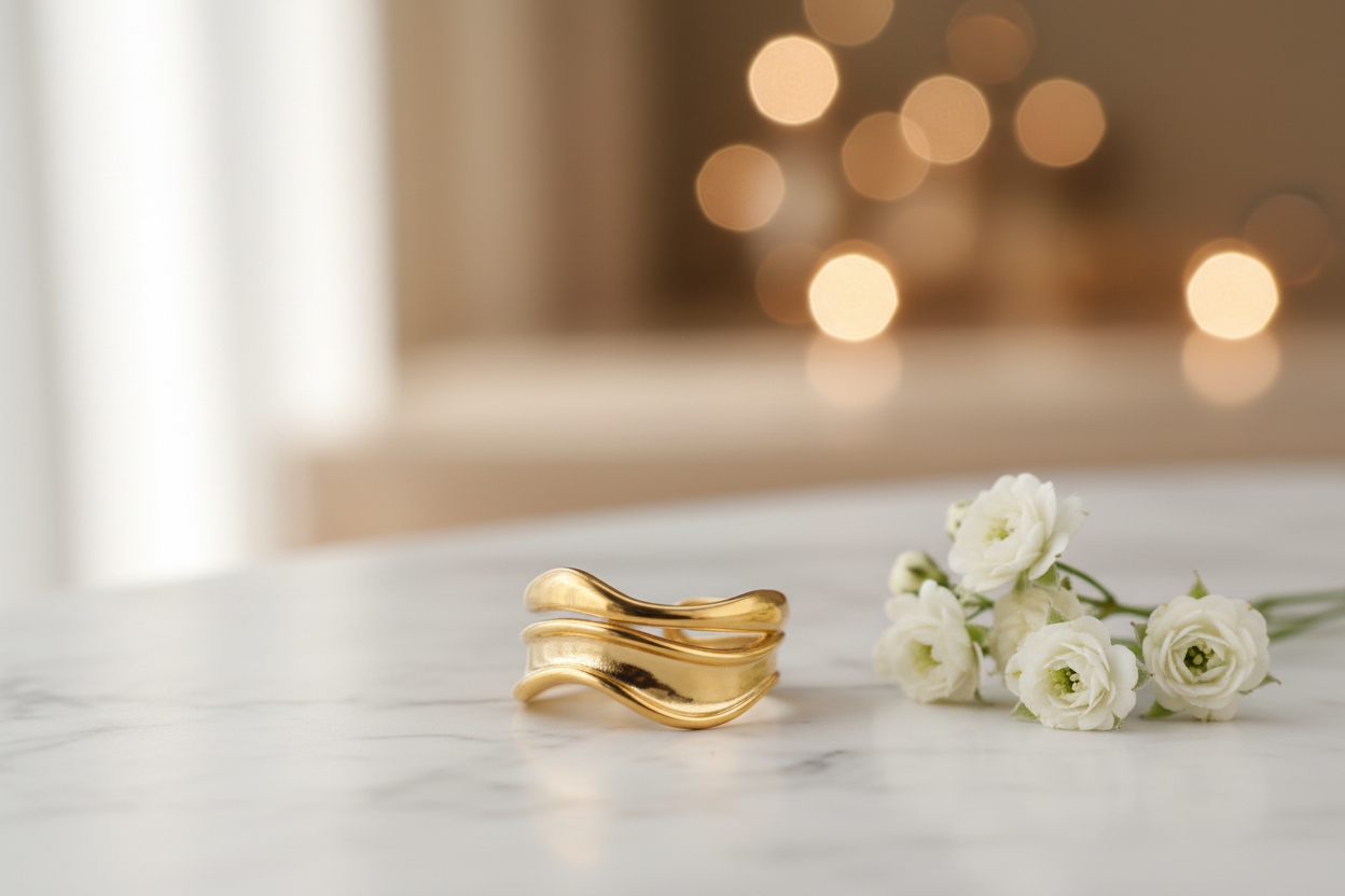 Marble & White Flowers