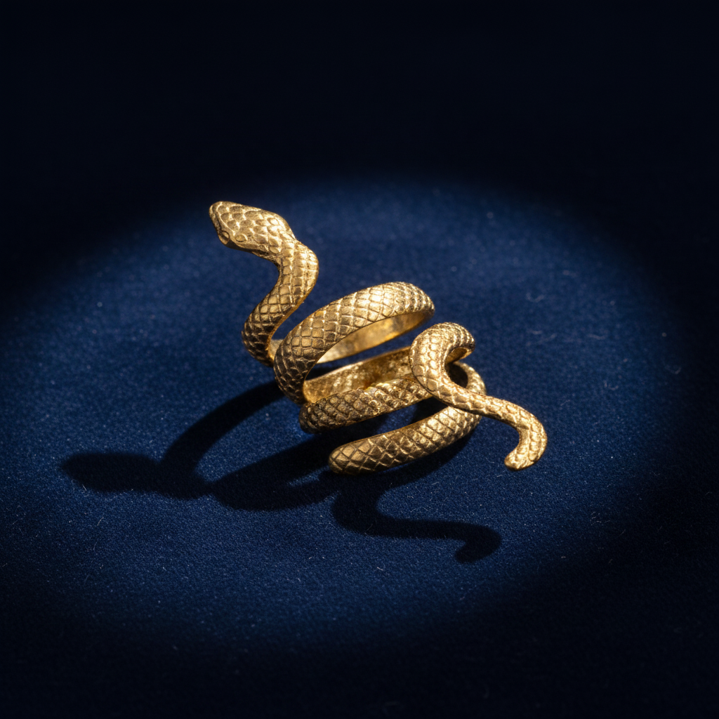 Gold Snake Spiral Open Ring
