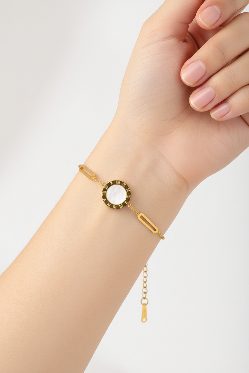 Roman Numeral MOP Bracelet Portrait