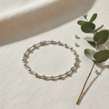 Silver Beaded Bracelet — Flat Lay