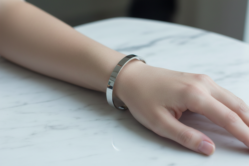 Silver Cuff — Marble