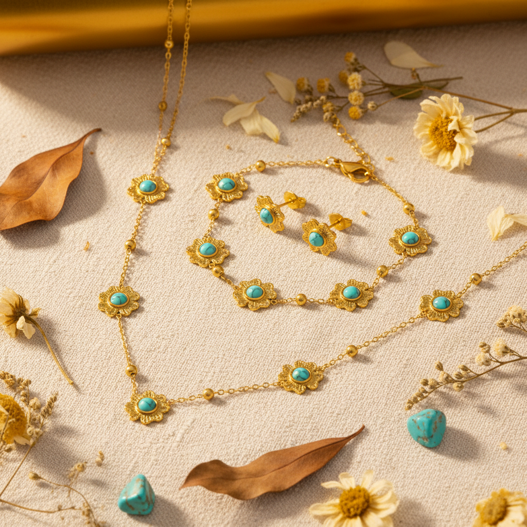 Turquoise Flat Lay