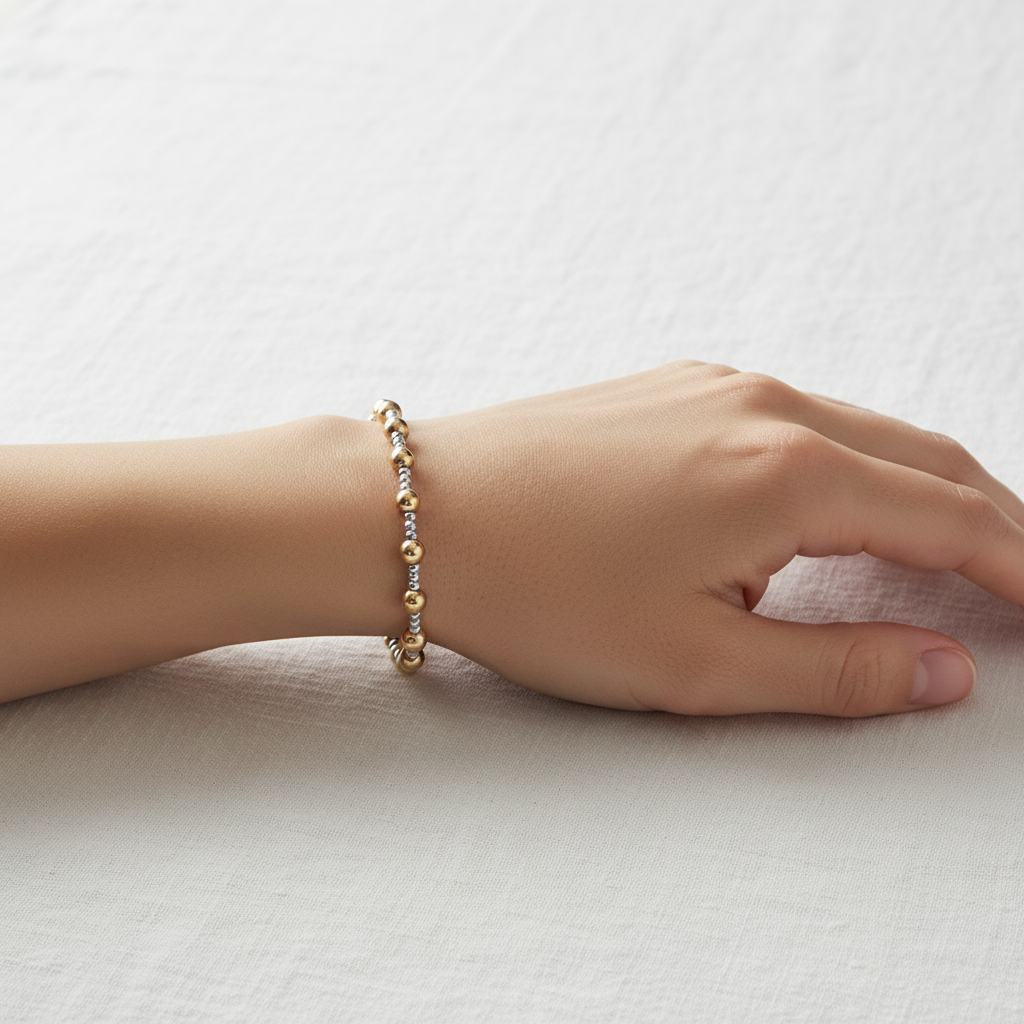 Two-Tone Bracelet — White Linen