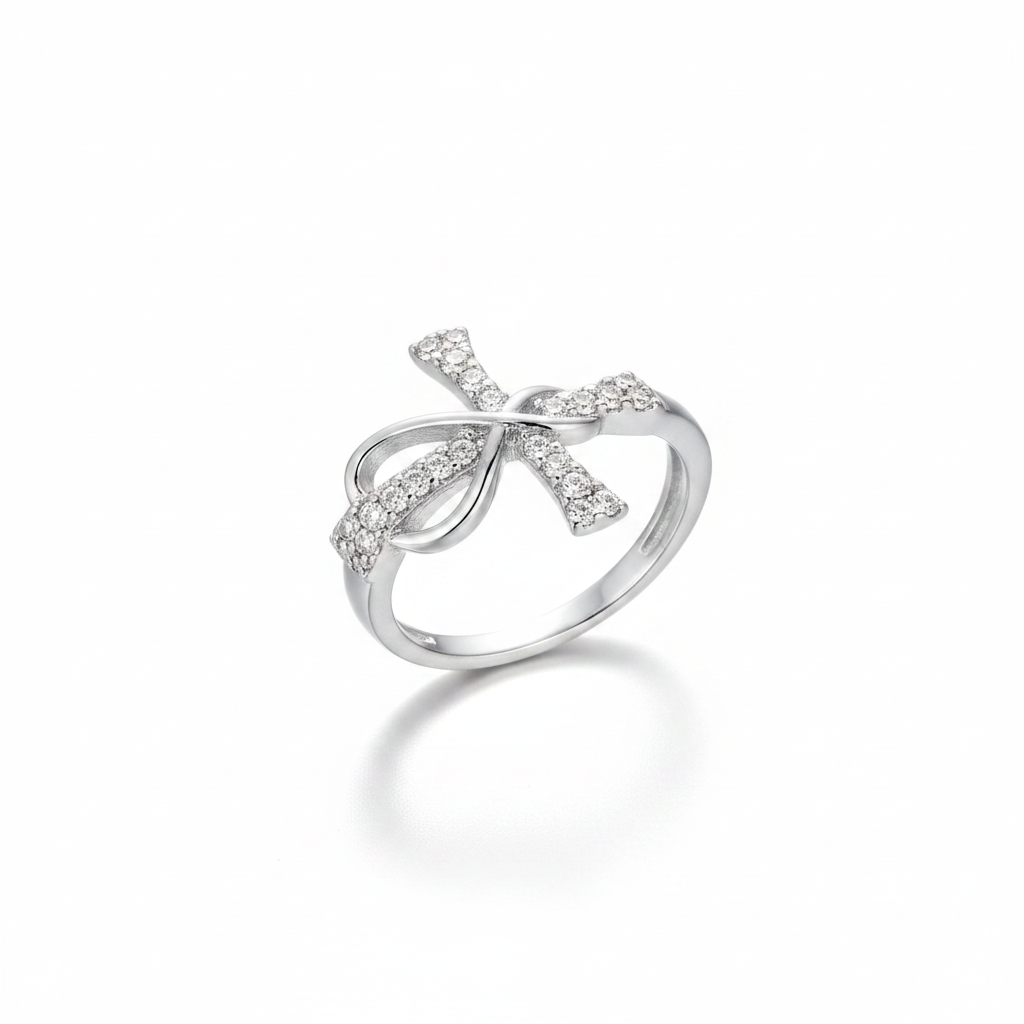 Silver Bow Open Ring