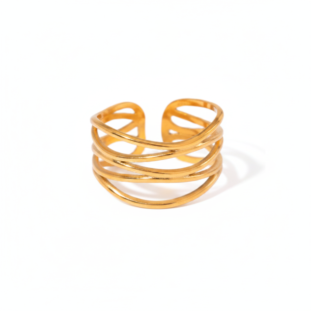 Multilayer Wrap Hollow Baroque Pearl Ring